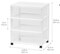 Set of 1 USA Plastic 3 Drawer Wide Storage Drawer Cart with 4 Caster Wheels for Home, White